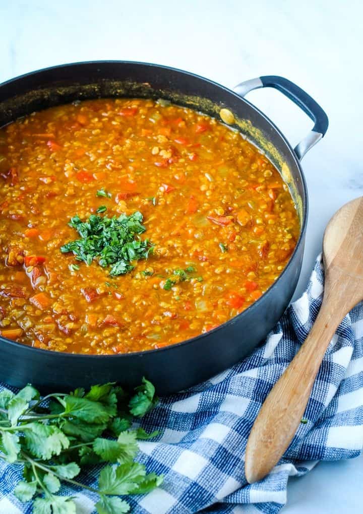 30 Minute Vegan Curry Lentils